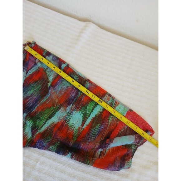 Democracy Top Womens Red Multicolor Dolman Sleeve Size Medium‎ Casual - Picture 12 of 15